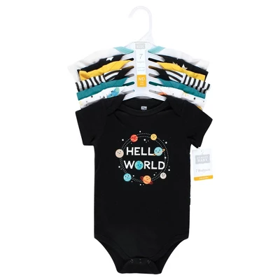 Hudson Baby Cotton Bodysuits, Happy Planets 1 Hudson Baby Cotton Bodysuits, Happy Planets