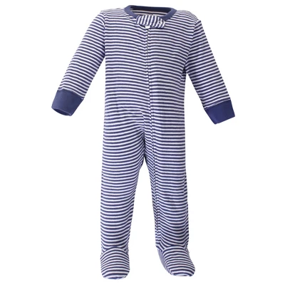 Touched By Nature Baby Organic Cotton Zipper Sleep And Play 3pk, Blue Whale 2 Touched By Nature Baby Organic Cotton Zipper Sleep And Play 3pk, Blue Whale - Image 2