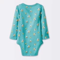 Baby Girls' 4pk Long Sleeve Bodysuit - Cloud Island™ Floral