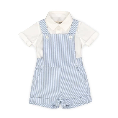 Hope & Henry Baby Organic Cotton Dapper Shortie Overall Set 7 Hope & Henry Baby Organic Cotton Dapper Shortie Overall Set - Image 7