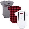 Little Treasure Baby Boy Cotton Bodysuits 3pk, Lumberjack Bow Tie