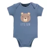 Hudson Baby Infant Boy Cotton Bodysuits 3pk, Little Bear