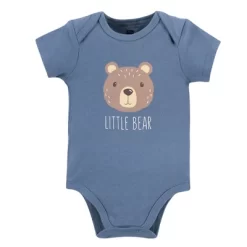 Hudson Baby Infant Boy Cotton Bodysuits 3pk, Little Bear