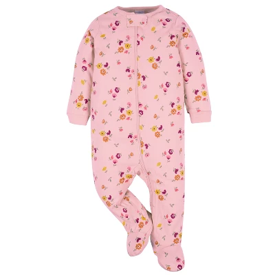 Onesies Brand Baby Girls' Long Sleeve Sleep 'N Plays - 4-Pack 2 Onesies Brand Baby Girls' Long Sleeve Sleep 'N Plays - 4-Pack - Image 2
