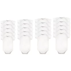 Luvable Friends Cotton Bodysuits 20pk, White, 0-12 Months
