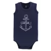 Hudson Baby Infant Boy Cotton Sleeveless Bodysuits 5pk, Captain