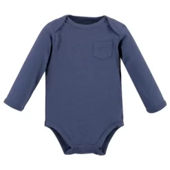 Touched By Nature Organic Cotton Long-Sleeve Bodysuits 5pk, Blue Whale