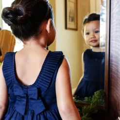 Hope & Henry Girls' Sleeveless Pleated Collar Sateen Party Dress, Infant -Baby Nest Deals Store GUEST 129f4e62 4189 47e3 a3fc fb97e0124a60