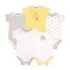Luvable Friends Cotton Bodysuits 5pk, Neutral Owl