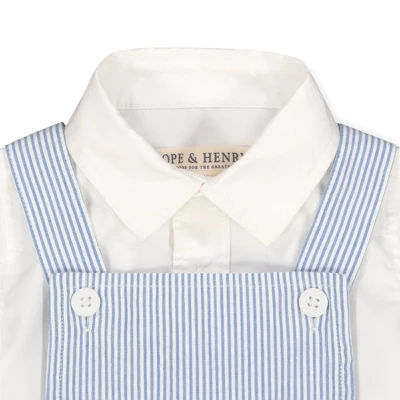 Hope & Henry Baby Organic Cotton Dapper Shortie Overall Set 1 Hope & Henry Baby Organic Cotton Dapper Shortie Overall Set