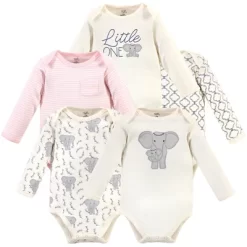 Touched By Nature Baby Girl Organic Cotton Long-Sleeve Bodysuits 5pk, Pink Elephant 11 Touched By Nature Baby Girl Organic Cotton Long-Sleeve Bodysuits 5pk, Pink Elephant -Baby Nest Deals Store GUEST 13613dc8 6185 4a33 bbc2 a9c2ca0c3a26