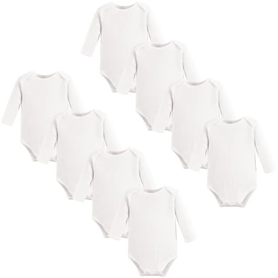 Touched By Nature Organic Cotton Long-Sleeve Bodysuits 8pk, White 1 Touched By Nature Organic Cotton Long-Sleeve Bodysuits 8pk, White
