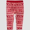 Little Planet By Carter’s Baby 2pc Fair Isle Top And Bottom Set - White/Red