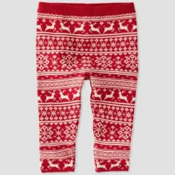 Little Planet By Carter’s Baby 2pc Fair Isle Top And Bottom Set - White/Red