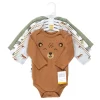 Hudson Baby Unisex Baby Cotton Long-Sleeve Bodysuits, Woodland Animals
