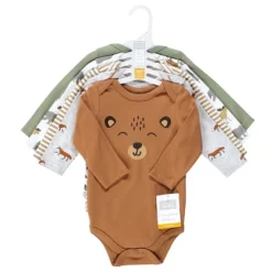 Hudson Baby Unisex Baby Cotton Long-Sleeve Bodysuits, Woodland Animals