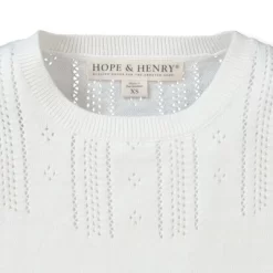 Hope & Henry Girls' Organic Cotton Pointelle Sweater Top, Infant