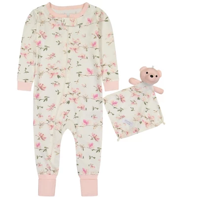 Sleep On It Infant Girls Cottage Blossom Zip-Front Coverall Pajama 4 Sleep On It Infant Girls Cottage Blossom Zip-Front Coverall Pajama - Image 4
