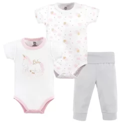 Yoga Sprout Baby Girl Cotton Layette Set, Unicorn