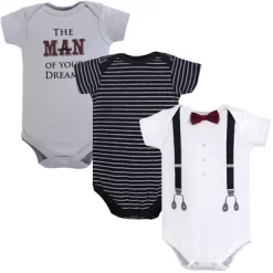 Little Treasure Baby Boy Cotton Bodysuits 3pk, Man Of Your Dreams