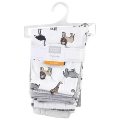 Hudson Baby Baby And Toddler Cotton Pants 4pk, Neutral Safari