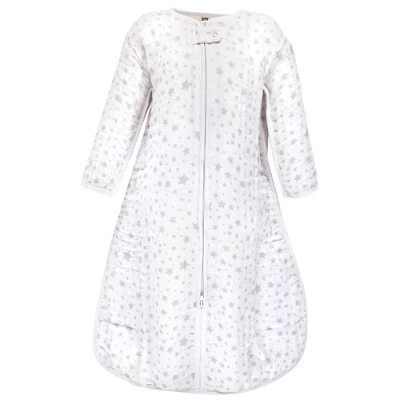 Hudson Baby Unisex Baby Long Sleeve Muslin Sleeping Bag, Wearable Blanket, Sleep Sack, Gray Star 3 Hudson Baby Unisex Baby Long Sleeve Muslin Sleeping Bag, Wearable Blanket, Sleep Sack, Gray Star - Image 3