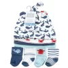 Hudson Baby Infant Boy Cap And Socks Set, Whale, 0-9 Months