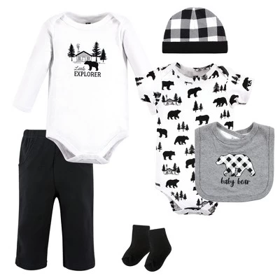 Hudson Baby Unisex Baby Cotton Layette Set, Baby Bear Gray Black 8 Hudson Baby Unisex Baby Cotton Layette Set, Baby Bear Gray Black - Image 8
