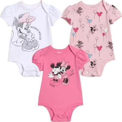 Disney Minnie Mouse Baby Girls 3 Pack Cuddly Short Sleeve Bodysuits 8 Disney Minnie Mouse Baby Girls 3 Pack Cuddly Short Sleeve Bodysuits - Image 8