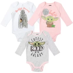Star Wars The Mandalorian Baby Grogu Baby Girls 3 Pack Long Sleeve Bodysuits -Baby Nest Deals Store GUEST 2551ce82 161c 472e ad7b 18847ed1e7e3