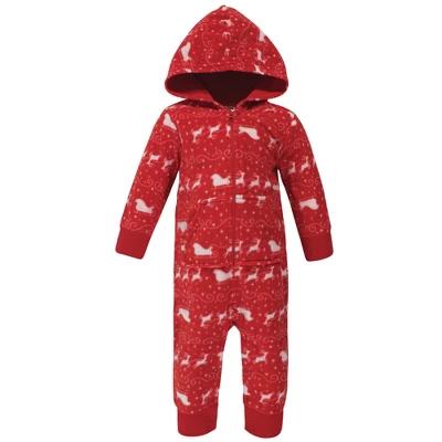 Hudson Baby Infant Fleece Jumpsuits, Coveralls, And Playsuits 2pk, Santas Sleigh 1 Hudson Baby Infant Fleece Jumpsuits, Coveralls, And Playsuits 2pk, Santas Sleigh