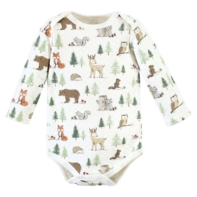 Hudson Baby Unisex Baby Quilted Long Sleeve Cotton Bodysuits, Forest Animals 2 Hudson Baby Unisex Baby Quilted Long Sleeve Cotton Bodysuits, Forest Animals - Image 2