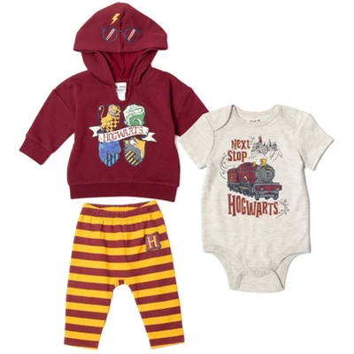 Harry Potter Baby Fleece Pullover Hoodie Bodysuit And Pants 3 Piece Outfit Set Newborn To Infant 10 Harry Potter Baby Fleece Pullover Hoodie Bodysuit And Pants 3 Piece Outfit Set Newborn To Infant - Image 10