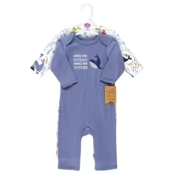 Touched By Nature Organic Cotton Coveralls, Ocean