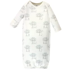 Touched By Nature Baby Organic Cotton Long-Sleeve Gowns 3pk, Birch Tree, 0-6 Months