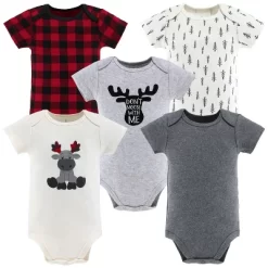 The Peanutshell Baby Boy Or Girl Short Sleeve Bodysuits, 5-Pack, Woodland Moose, Newborn To 24 Months -Baby Nest Deals Store GUEST 2c163195 e482 4f59 a970 63225b27fa44