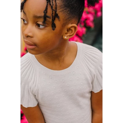 Hope & Henry Girls' Organic Cotton Short Flutter Sleeve Sweater Dress, Infant 5 Hope & Henry Girls' Organic Cotton Short Flutter Sleeve Sweater Dress, Infant - Image 5