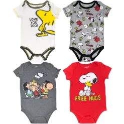 Peanuts Snoopy Woodstock Baby Boys 4 Pack Short Sleeve Bodysuit Peanuts '20 -Baby Nest Deals Store GUEST 2f86e94a 9dec 49bb bdd9 e7eca40a62c1