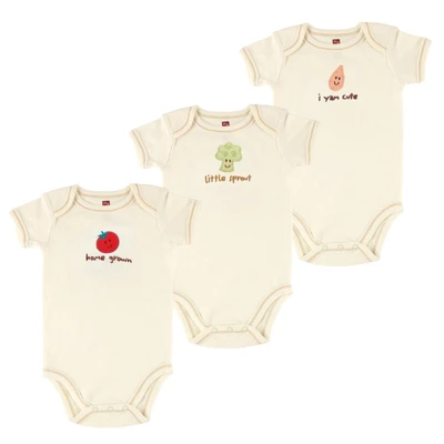 Touched By Nature Organic Cotton Bodysuits 3pk, Tomato 1 Touched By Nature Organic Cotton Bodysuits 3pk, Tomato