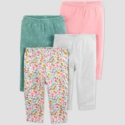 Carter's Just One You® Baby Girls' 4pk Polka Dot And Floral Print Pull-On Pants - Green/Pink/Gray -Baby Nest Deals Store GUEST 32484fcd d809 46f6 bbab a803bc16897c