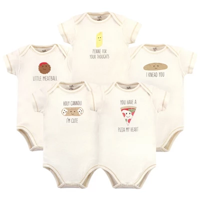 Touched By Nature Organic Cotton Bodysuits 5pk, Pizza 6 Touched By Nature Organic Cotton Bodysuits 5pk, Pizza - Image 6