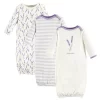 Touched By Nature Infant Girl Organic Cotton Gowns, Lavender, Preemie/Newborn
