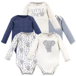 Touched By Nature Organic Cotton Long-Sleeve Bodysuits 5pk, Blue Elephant -Baby Nest Deals Store GUEST 355efcf2 2b4a 4442 afcb f3b84af15bb4