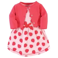 Touched By Nature Baby And Toddler Girl Organic Cotton Dress And Cardigan 2pc Set, Strawberries -Baby Nest Deals Store GUEST 3a694f1b ff28 486e ae33 45d4839f80a6