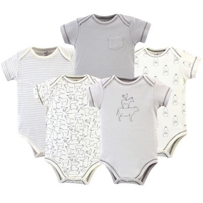 Touched By Nature Organic Cotton Bodysuits 5pk, Farm Friends 6 Touched By Nature Organic Cotton Bodysuits 5pk, Farm Friends - Image 6