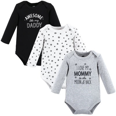 Hudson Baby Infant Boy Cotton Long-Sleeve Bodysuits, Mom Dad Moon Back 7 Hudson Baby Infant Boy Cotton Long-Sleeve Bodysuits, Mom Dad Moon Back - Image 7