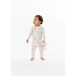 Sleep On It Infant Girls Cottage Blossom Zip-Front Coverall Pajama