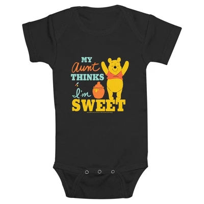 Infant's Winnie The Pooh My Aunt Thinks I'm Sweet Onesie 2 Infant's Winnie The Pooh My Aunt Thinks I'm Sweet Onesie - Image 2