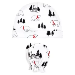 Hudson Baby Unisex Baby Cotton Cap And Scratch Mitten Set, Buffalo Plaid Bear, 0-6 Months -Baby Nest Deals Store GUEST 44d128be 1b0d 4e72 8894 3be4dea23dcf