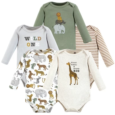 Hudson Baby Unisex Baby Cotton Long-Sleeve Bodysuits, Rustic Safari 9 Hudson Baby Unisex Baby Cotton Long-Sleeve Bodysuits, Rustic Safari - Image 9